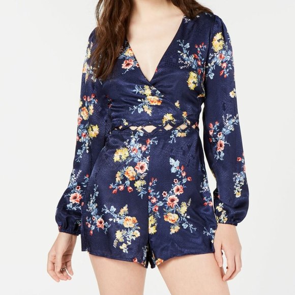 Material Girl Junior Floral Lattice Romper - Picture 3 of 3